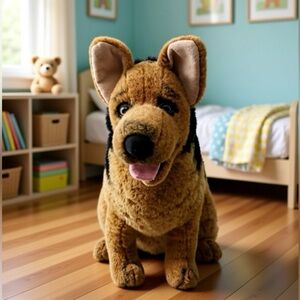 Rare Vintage 1998 Stuffins German Shepherd Plush - 26" Jumbo K-9 Realistic Dog